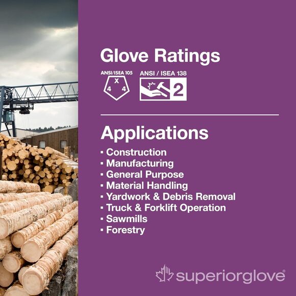 Men's Brown Goatskin Anti-Impact Vibration Dampening Leather Work Gloves - Picture 4 of 7